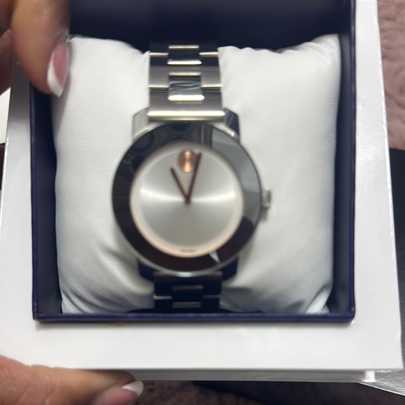 Movado Women's Silver and Gold Watch - Picture 4 of 4